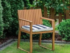 Shop Beliani 8 Kpl Setti Puutarhatuolin Pehmusteita Sini-Valkoraidallinen Sassari