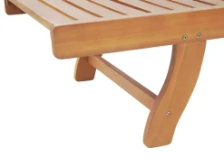 Ulkokalusteet<Beliani Akaasiapuinen Aurinkotuoli Tummanharmaalla Pehmusteella Java