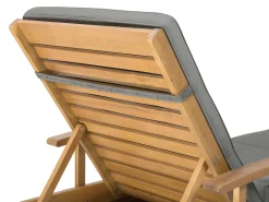 Ulkokalusteet<Beliani Akaasiapuinen Aurinkotuoli Tummanharmaalla Pehmusteella Java