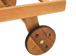 Ulkokalusteet<Beliani Akaasiapuinen Aurinkotuoli Tummanpunaisella Pehmusteella Java