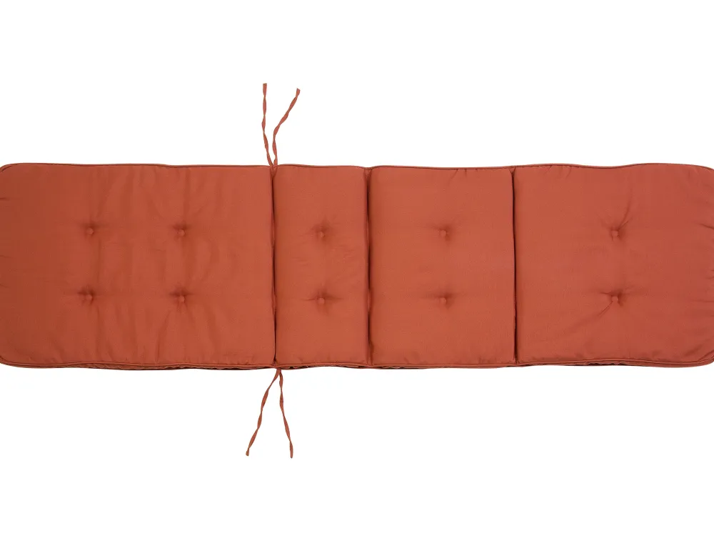 Ulkokalusteet<Beliani Akaasiapuinen Aurinkotuoli Tummanpunaisella Pehmusteella Java