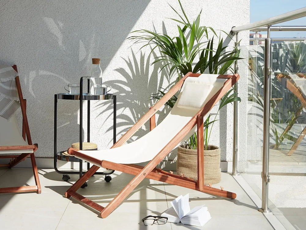 Fashion Beliani Aurinkotuoli Akaasia 2X Vaihtokankaat (Useita) Tumma Puu Avellino