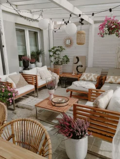 Ulkokalusteet<Beliani Aurinkotuoli Akasiapuu Vaalea Puu/Ruskeanharmaa Java