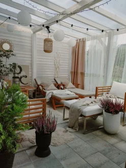 Ulkokalusteet<Beliani Aurinkotuoli Akasiapuu Vaalea Puu/Ruskeanharmaa Java