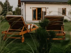 Ulkokalusteet<Beliani Aurinkotuoli Akasiapuu Vaalea Puu/Ruskeanharmaa Java