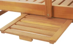 Ulkokalusteet<Beliani Aurinkotuoli Akasiapuu Vaalea Puu/Ruskeanharmaa Java