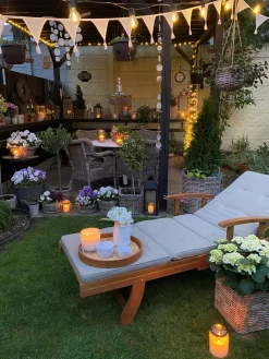 Ulkokalusteet<Beliani Aurinkotuoli Akasiapuu Vaalea Puu/Ruskeanharmaa Java