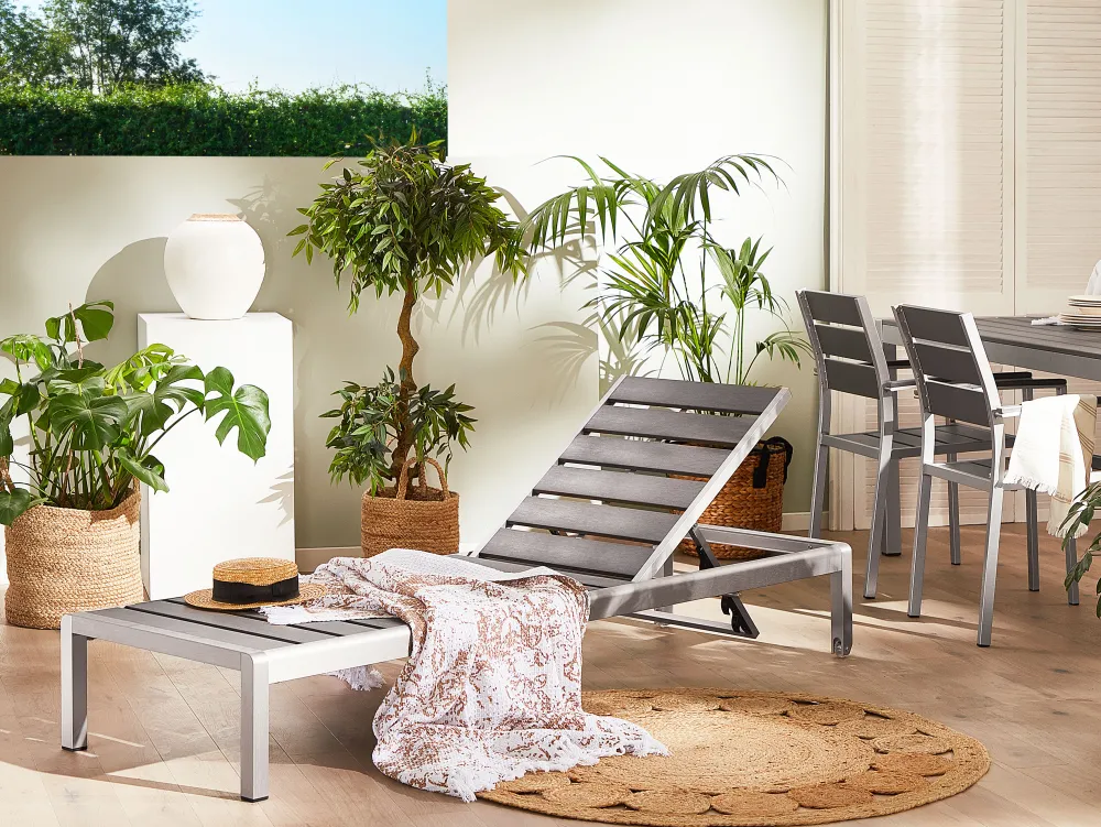 Fashion Beliani Aurinkotuoli Alumiini Harmaa Nardo