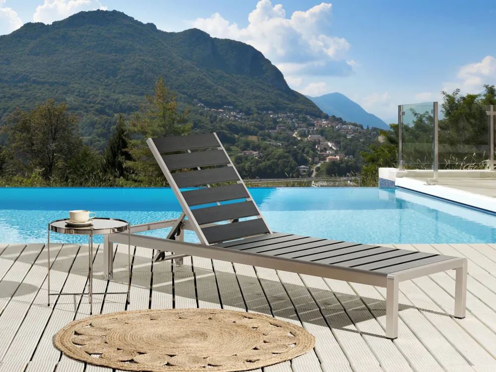 Best Beliani Aurinkotuoli Alumiini Musta Nardo