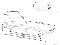 Ulkokalusteet<Beliani Aurinkotuoli Alumiini Vaaleanharmaa Amelia