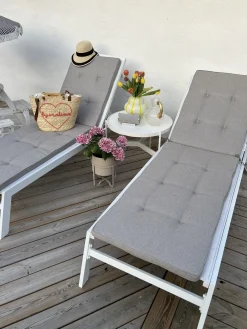 Ulkokalusteet<Beliani Aurinkotuoli Alumiini Valkoinen Catania Ii