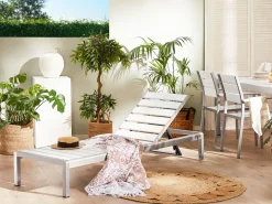 Ulkokalusteet<Beliani Aurinkotuoli Alumiini Valkoinen Nardo