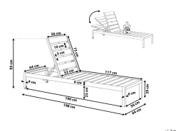 Ulkokalusteet<Beliani Aurinkotuoli Alumiini Valkoinen Nardo
