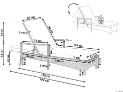 Ulkokalusteet<Beliani Aurinkotuoli Harmaa Harmaalla Istuintyynylla Vasto