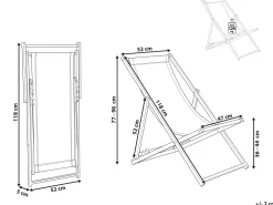 Ulkokalusteet<Beliani Aurinkotuoli Luonnonvalkoinen/Musta Locri