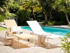 Ulkokalusteet<Beliani Aurinkotuoli Metallinen Valkoinen Portofino