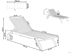 Ulkokalusteet<Beliani Aurinkotuoli Pehmusteilla Beige Cesana