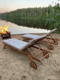 Ulkokalusteet<Beliani Aurinkotuoli Pehmusteilla Beige Cesana