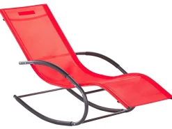 Ulkokalusteet<Beliani Aurinkotuoli Teras Keinuva Punainen Carano Ii