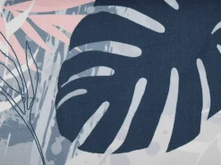 Ulkokalusteet<Beliani Aurinkotuoli Tumma Akaasia Vaihtokankaat Luonnonvalkoinen/Sininen Palmunlehdet 2 Kpl Anzio