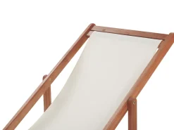 Hot Beliani Aurinkotuoli Tumma Akaasia Vaihtokankaat Luonnonvalkoinen/Vihrea Lehdet 2 Kpl Anzio