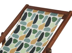 Ulkokalusteet<Beliani Aurinkotuoli Tumma Akaasia Vaihtokankaat Luonnonvalkoinen/Monivarinen Taplat 2 Kpl Anzio