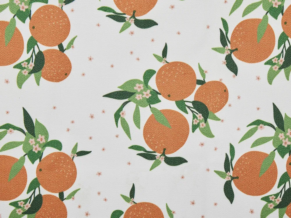 Online Beliani Aurinkotuoli Tumma Akaasia Vaihtokankaat Luonnonvalkoinen/Valko-Oranssi Appelsiinit 2 Kpl Anzio