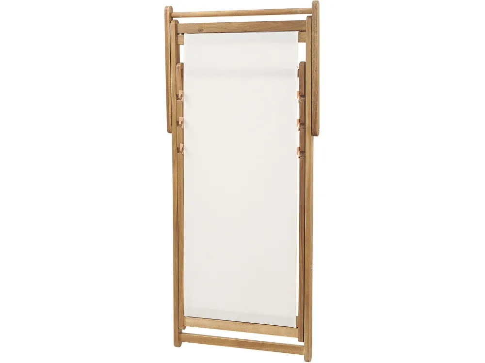 Hot Beliani Aurinkotuoli Vaalea Akaasia Vaihtokankaat Luonnonvalkoinen/Vihrea Lehdet 2 Kpl Anzio