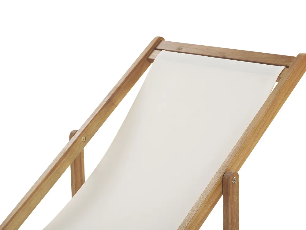 Online Beliani Aurinkotuoli Vaalea Akaasia Vaihtokankaat Luonnonvalkoinen/Tummanvihrea Oliivit 2 Kpl Anzio