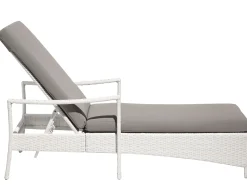 Best Beliani Aurinkotuoli Valkoinen Harmaalla Istuintyynylla Vasto