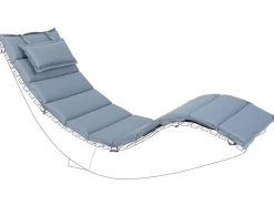 Tekstiilit<Beliani Aurinkotuolin Pehmuste Harmaansininen 180 X 60 Cm Brescia