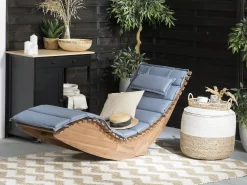 Tekstiilit<Beliani Aurinkotuolin Pehmuste Harmaansininen 180 X 60 Cm Brescia