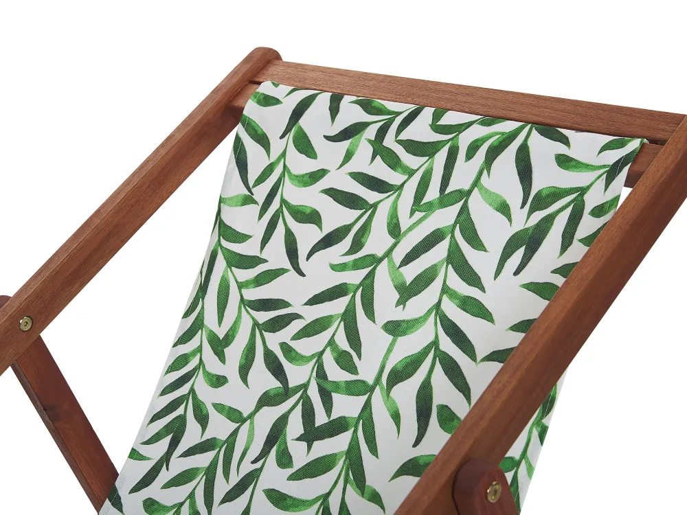 Tekstiilit<Beliani Aurinkotuolin Vaihtokangas Lehdet Valkoinen/Vihrea 2 Kpl Anzio/Avellino