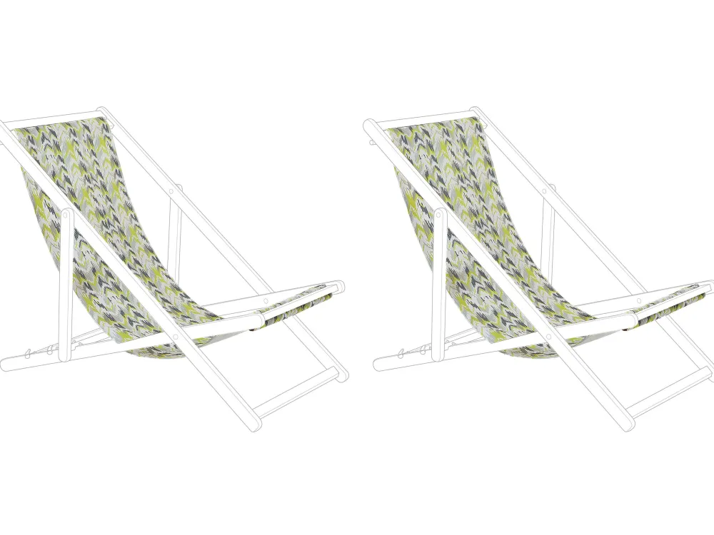 Cheap Beliani Aurinkotuolin Vaihtokangas Siksak Keltainen/Harmaa 2 Kpl Anzio/Avellino