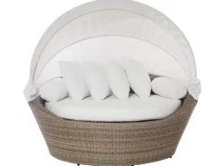 Ulkokalusteet<Beliani Aurinkovuode Polyrottinki Vaaleanruskea Sylt