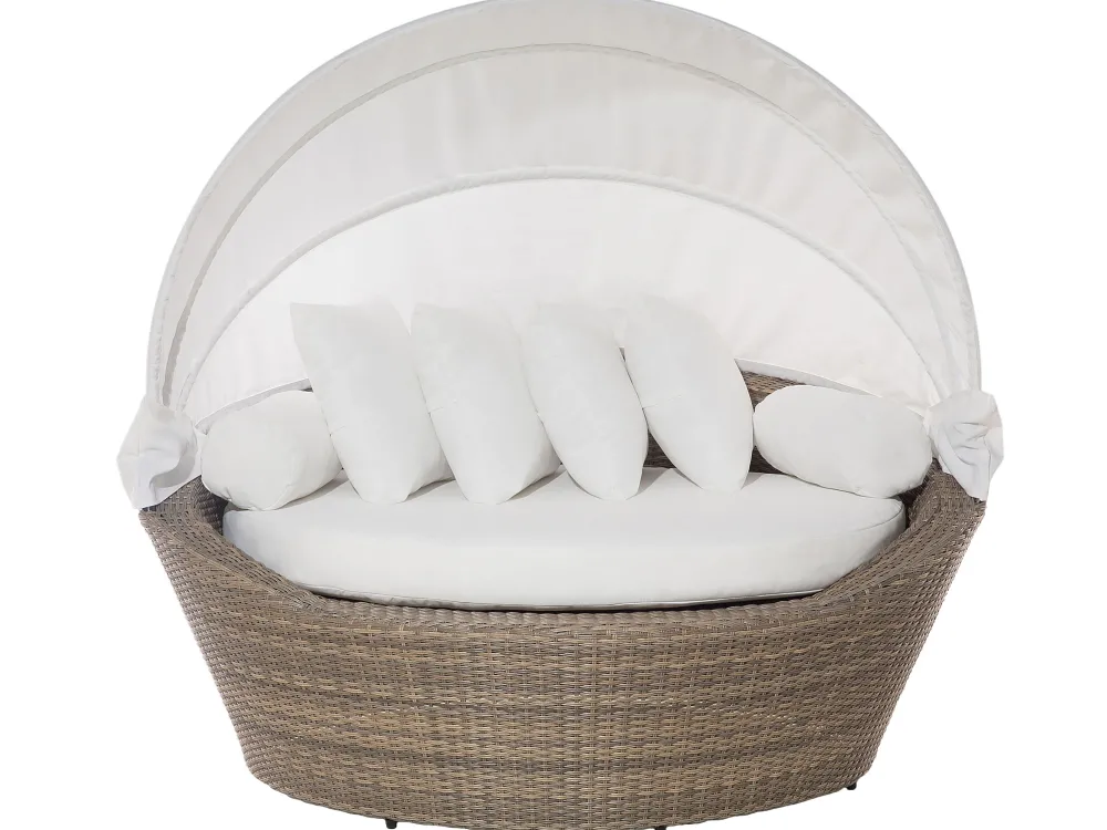 Ulkokalusteet<Beliani Aurinkovuode Polyrottinki Vaaleanruskea Sylt