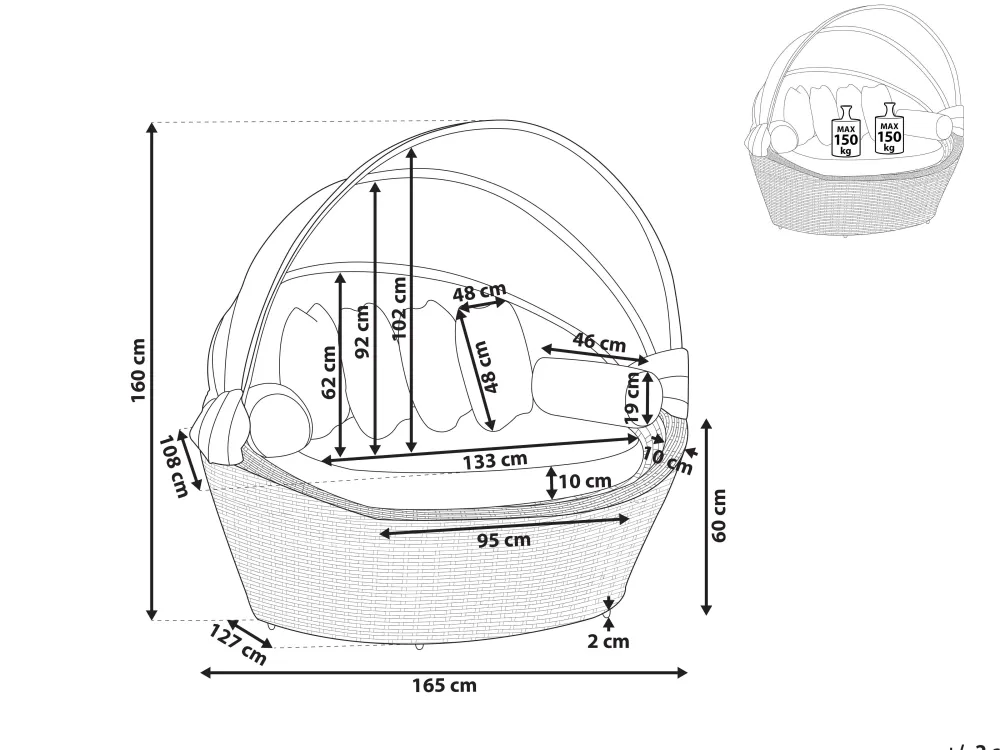 Ulkokalusteet<Beliani Aurinkovuode Polyrottinki Vaaleanruskea Sylt