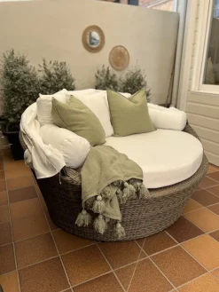 Ulkokalusteet<Beliani Aurinkovuode Polyrottinki Vaaleanruskea Sylt