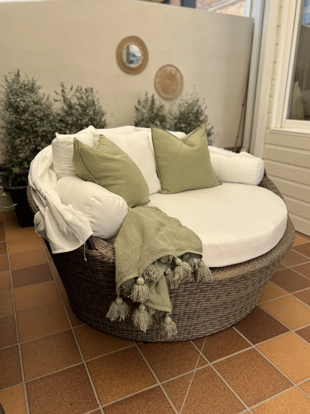 Ulkokalusteet<Beliani Aurinkovuode Polyrottinki Vaaleanruskea Sylt