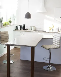 Tuolit<Beliani Baarijakkara Kangas Vaalea Beige 2 Kpl Lucerne