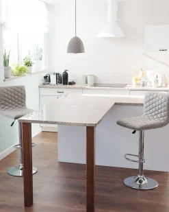 Tuolit<Beliani Baarijakkara Kangas Vaalea Beige 2 Kpl Orlando