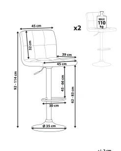 Clearance Beliani Baarijakkara Kangas Vaaleanharmaa 2 Kpl Marion