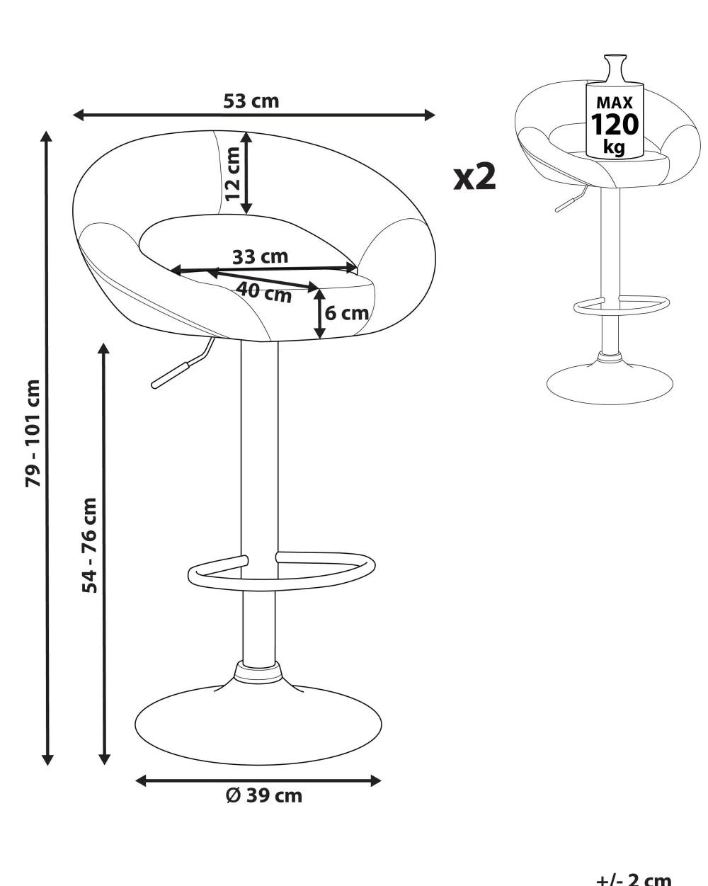 Sale Beliani Baarijakkara Keinonahka Valkoinen 2 Kpl Peoria