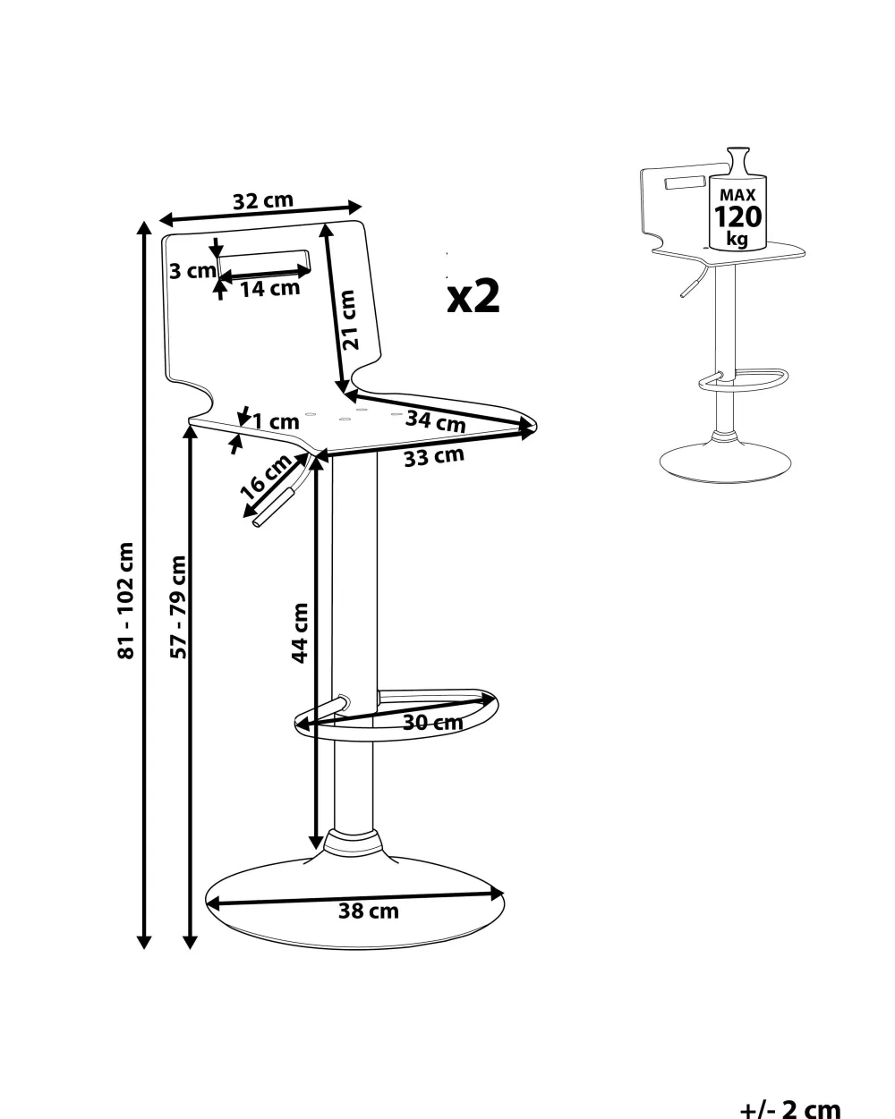 Outlet Beliani Baarijakkara Muovi Kirkas 2 Kpl Malta