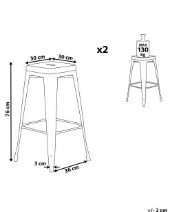 Sale Beliani Baarijakkara Teras Keltainen 76 Cm 2 Kpl Cabrillo
