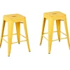 Tuolit<Beliani Baarijakkara Teras Keltainen/Kulta 60 Cm 2 Kpl Cabrillo