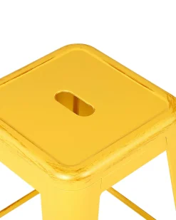 Tuolit<Beliani Baarijakkara Teras Keltainen/Kulta 60 Cm 2 Kpl Cabrillo