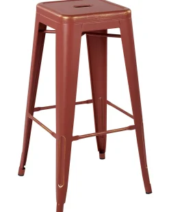 Tuolit<Beliani Baarijakkara Teras Punainen/Kulta 76 Cm 2 Kpl Cabrillo