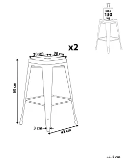 Tuolit<Beliani Baarijakkara Teras Vaaleanpunainen 60 Cm 2 Kpl Cabrillo