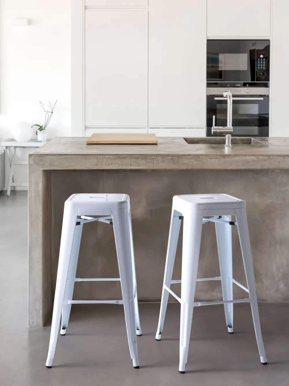 Tuolit<Beliani Baarijakkara Teras Valkoinen 76 Cm 2 Kpl Cabrillo